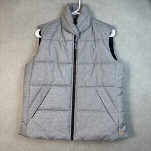 Lucy Puffer Vest Women’s Lg‎ Heather Grey Insulated Black Inside Pockets